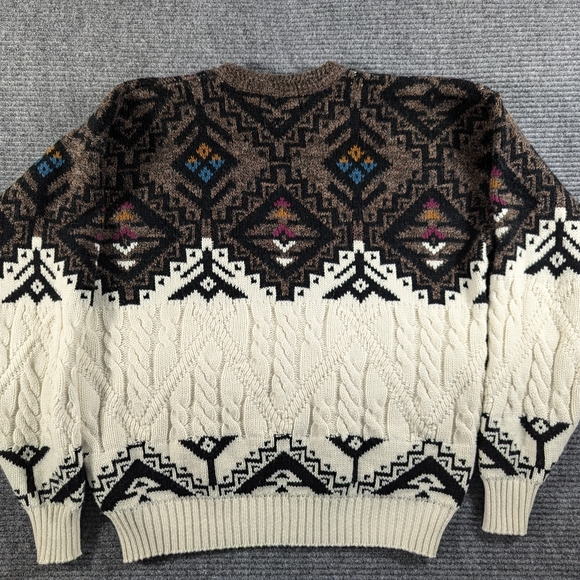VTG Wool Blend Sweater Mens XL Grandpa Made In USA, Cabincore, Fisherman - Picture 13 of 14